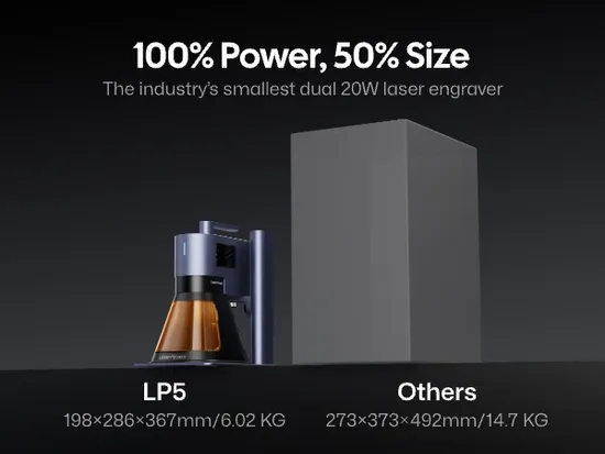 Powerful 20W Fiber Laser Source 100x100mm Working Area